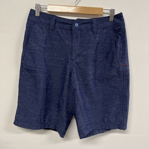 Toad & Co Mission Ridge Shorts Men 31 Blue Speckled Chino Hiking Nylon Blend - Picture 1 of 9